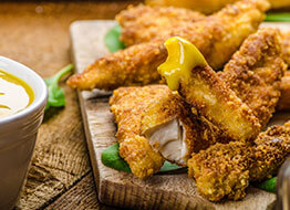 Plate of chicken tenders.