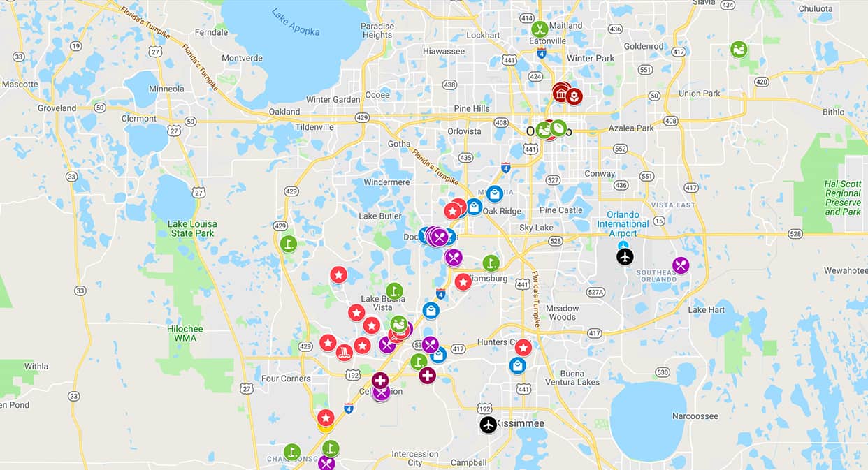 Mapa local de Orlando
