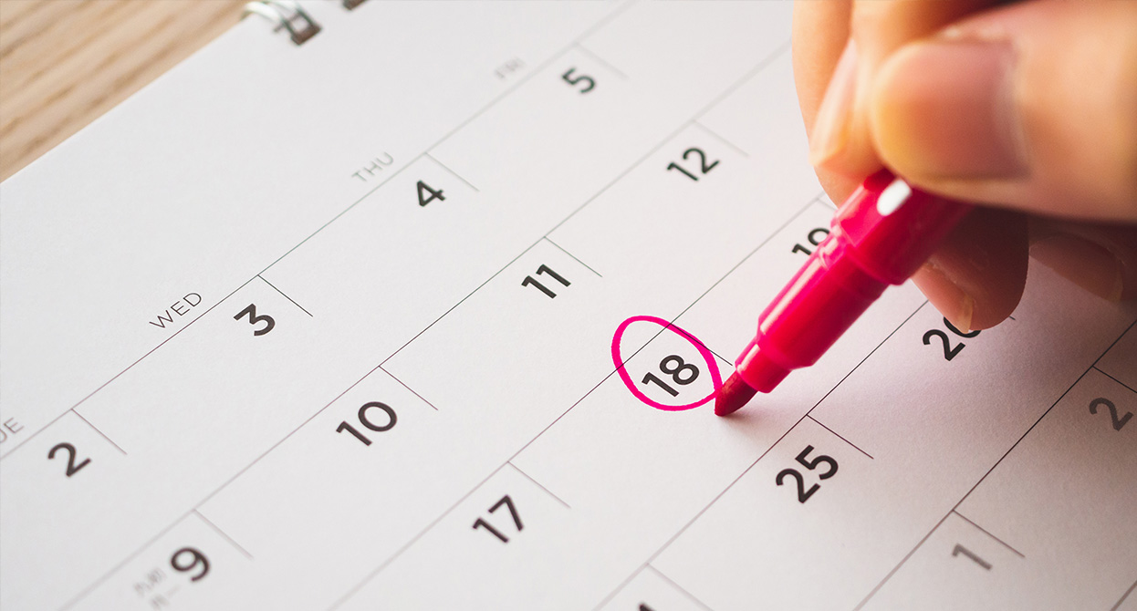 Circled Date on Event Calendar