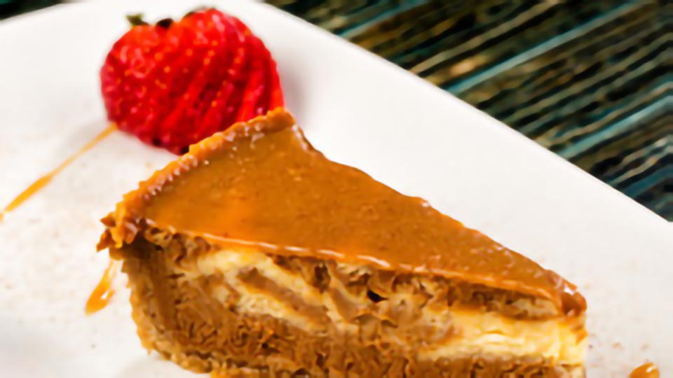 Caramel cheesecake from Finns Restauarant.