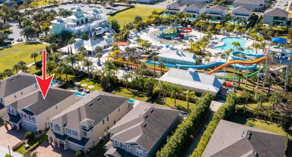 Aerial view of Encore Resort highlighting Weathers’ Orlando Vacation Home
