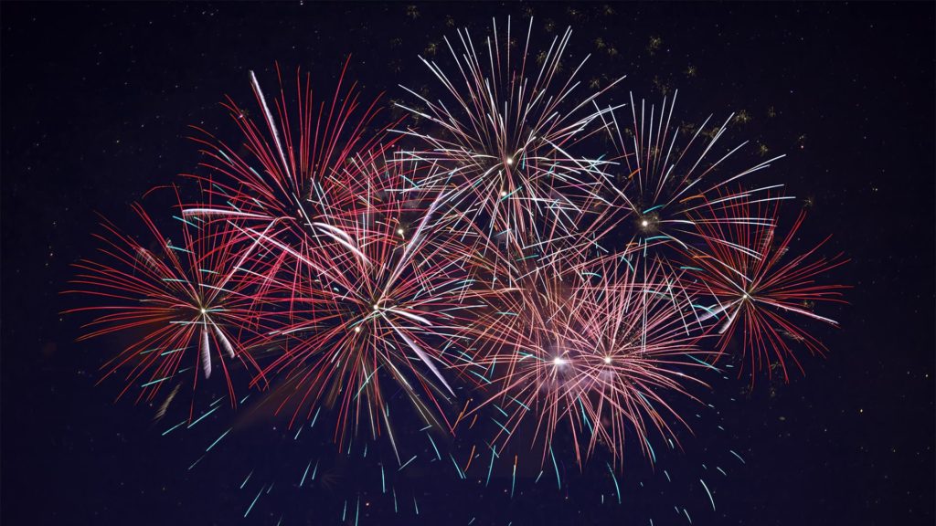 Fireworks exploding in the night sky