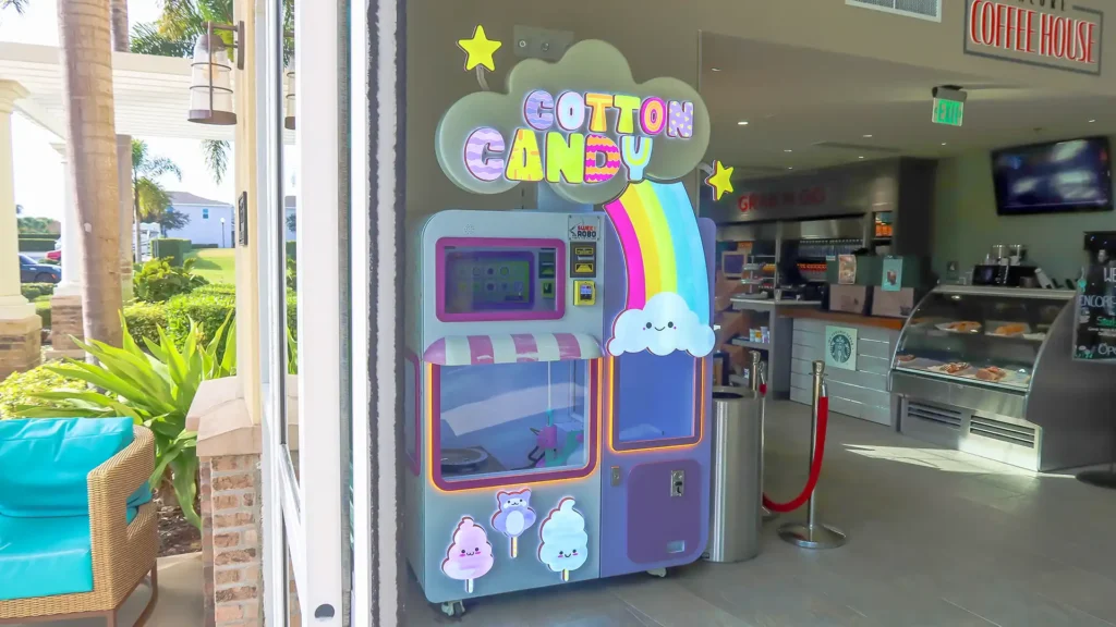 Zuckerwatteautomat am Eingang Encore Resort Clubhaus